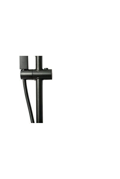 Trendy's Επιτοίχια μπαταρία μπανιέρας, με σετ ντουζιέρας, αντικέ μαύρο