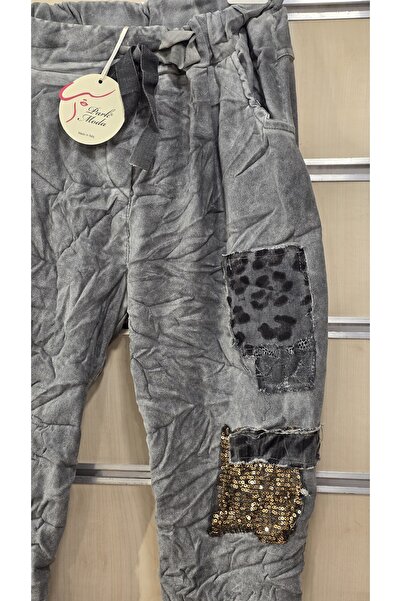 Park Moda Pants with Sequin Leopard Detail
