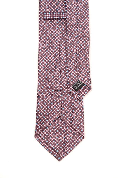 6AM Ceremony Classic cherry tie with geometric pattern