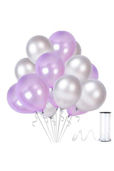 Generic Brand Star Lilac-Silver Metallic Balloon 50 Pieces