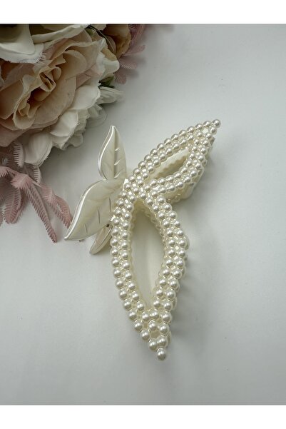 PONÇİK ACCESSORİES Women's Pearl Butterfly Model Large Size Latch Buckle