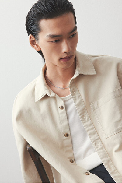 H&M Pamuklu Gabardin Overshirt Gömlek Regular Fit