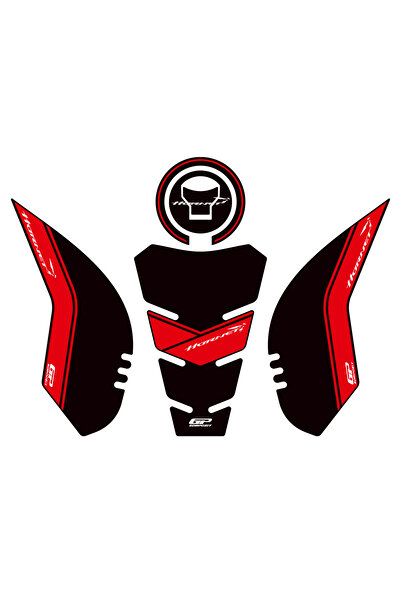 GP KOMPOZİT Honda CB500 Hornet 2025 Uyumlu Tank Pad Siyah-Kırmızı
