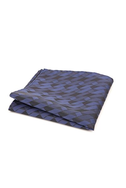 6AM Ceremony Batistă de buzunar albastră cu model geometric gri