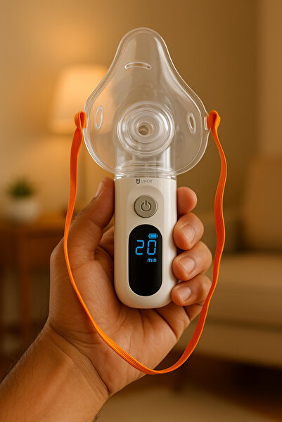 UKER Sessiz Şarjlı Dijital Mesh Nebulizer | CE TÜV Belgeli, ÜTS Kayıtlı, Çocuk-Yetişkin