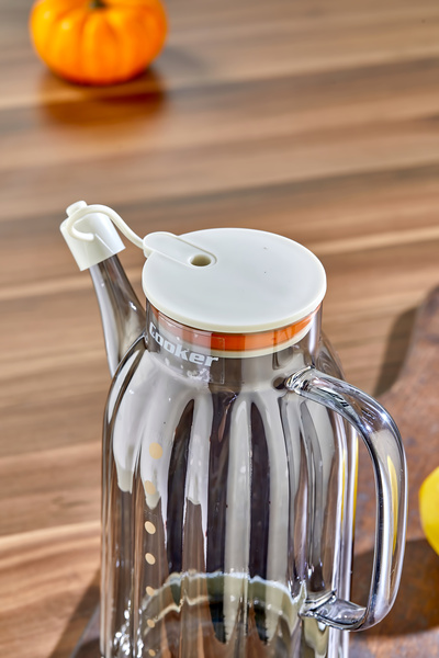 Cooker 1.1 Litre Borosilikat Cam Yağlık ve Sirkelik Zeytinyağ Şişesi Krem CKR4535