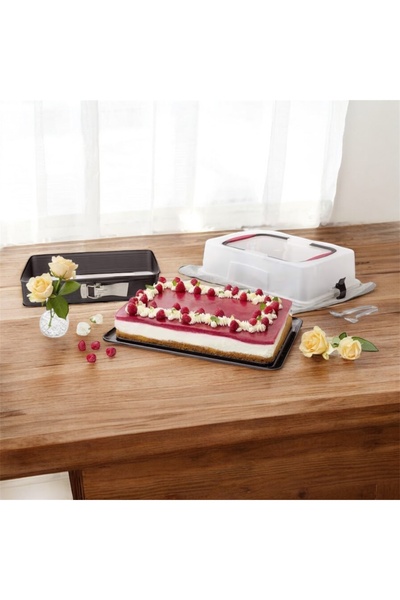 CC صينية كيك مستطيل بغطاء مقاس 36x23.5 ارتفاع 5سم