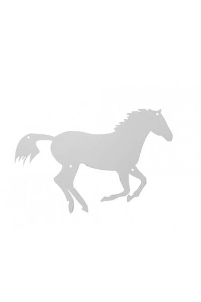 buz Decorațiune murală metalică, 43,1 x 65,1 cm, cal alb, interior/exterior