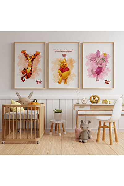 POSTER (ÇERÇEVESİZ) Winnie the Pooh 3lü Seti, Çocuk Odası Seti