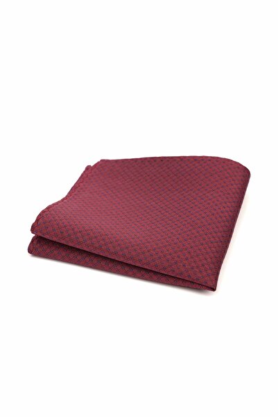 6AM Ceremony Red pocket square with geometric micro print