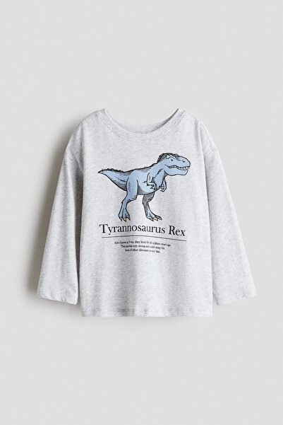 H&M Motif Detaylı ve Pamuklu Tişört