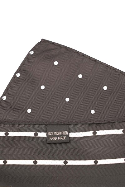 6AM Ceremony Grey pocket square with white polka dots
