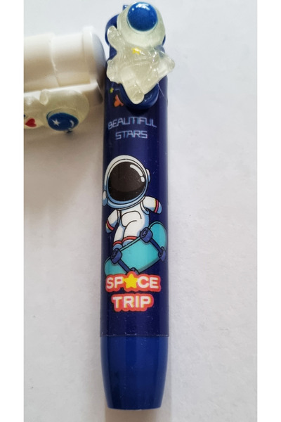 Modellino Farklı Renk/Figür Seçmeli Astronot Otomatik Basmalı Roket Silgi - L...