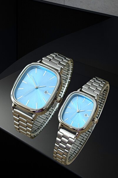 Louis Genessio ساعة يد إنفينيتي باللون الأزرق/الفضي للنساء والرجال للعشاق/الأزواج