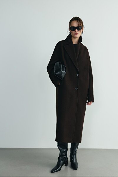 Suud Collection Bitter Brown Dora Long Oversize Coat