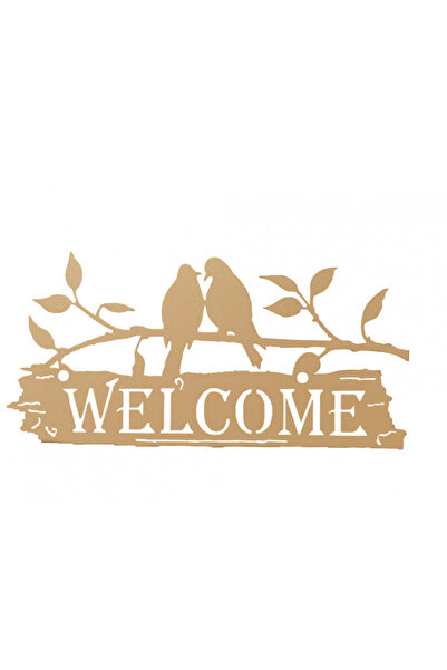 buz Decorațiune murală metalică, WELCOME, 29,9 x 14,7 cm