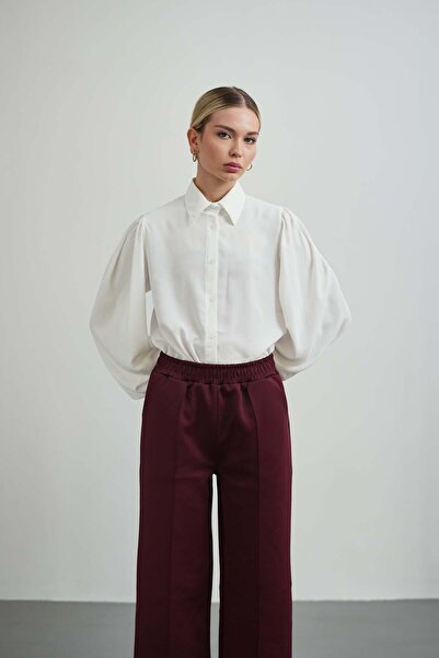 Molly Nelly Women's Ribbed Basic Scuba Elastic Pants