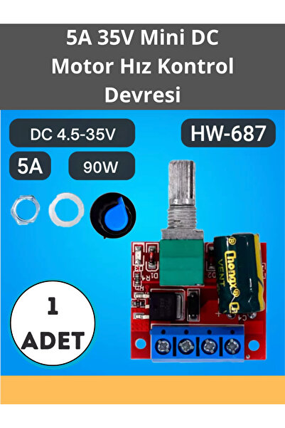 Arduino Genel Markalar 5V 35V 5A Mini DC Motor Sürücü Hız Kontrol Devresi