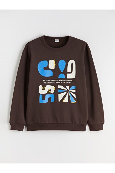 LC Waikiki Суичър за момчета с щампа с кръгло деколте