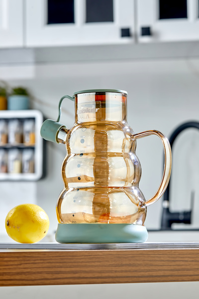 Cooker 1.1 Litre Borosilikat Cam Yağlık ve Sirkelik Zeytinyağ Şişesi Şeffaf