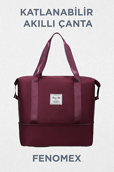 fenomex Oxford Kumaş Portatif Seyehat Çantası Bordo