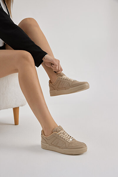 Tonny Black Unisex Beige Thermo Sole Lace-Up Casual Sports Shoes