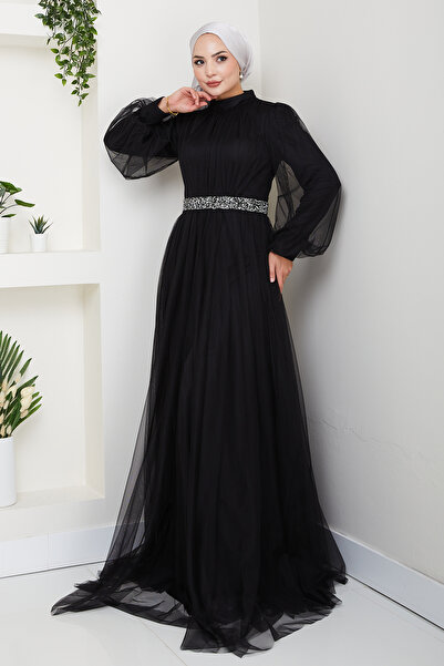 Raika Moda Taş Detaylı Büyük Beden Tesettür Abiye Alya