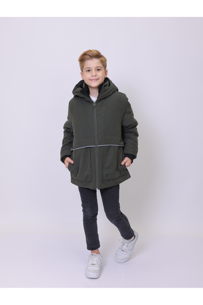 PIQUE Children's Coat Hooded Boys' Coat with Reflector Detail