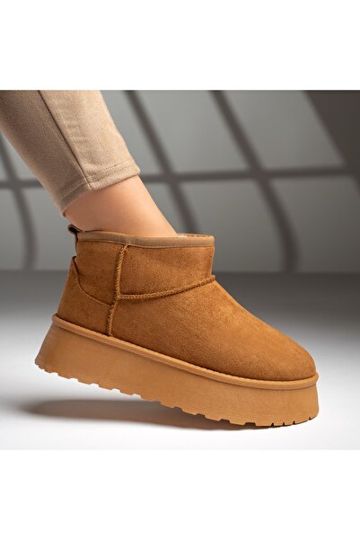 Modlet.ro Women's brown short suede UGG-style boots MOD12590