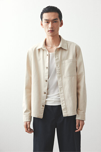 H&M Pamuklu Gabardin Overshirt Gömlek Regular Fit