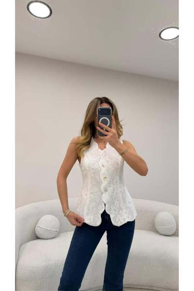 Şulenin Butiği DÜĞMELİ PAYET DETAYLI YELEK