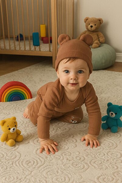 anne dokunuşu gibi KUZUM BEBE 3-Piece Comfortable Fabric Baby Set