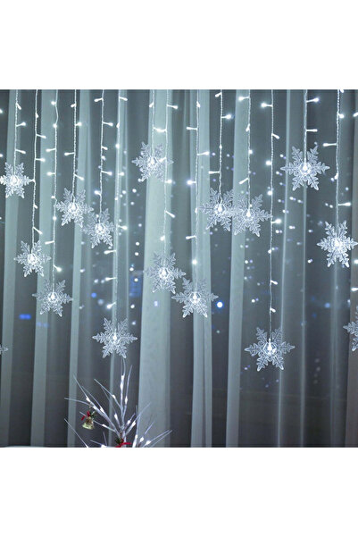 buz Cortină luminoasă de Crăciun (ploaie de fulgi de zăpadă), 5 m, LED, alb r...