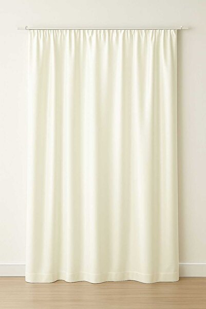 BEKSAHOME Saten Güneşlik Perde Kırık Beyaz Renk Lüx Ütü İstemez 1.Kalite Mode...