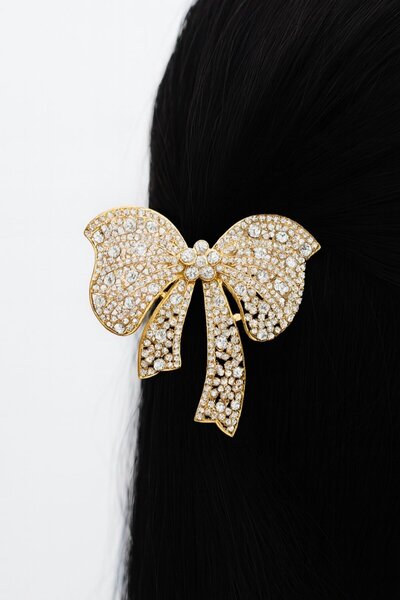 TAKIŞTIR Cataramă automată cu panglică de culoare aurie și piatră