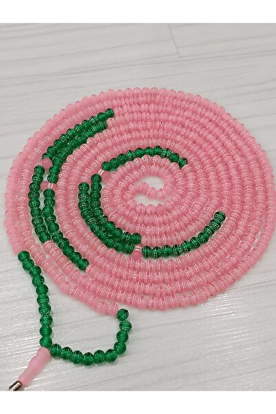 Bayraktar 500 Luxury Tesbi̇h (Prayer Beads) Pink Color (Pink-Green)
