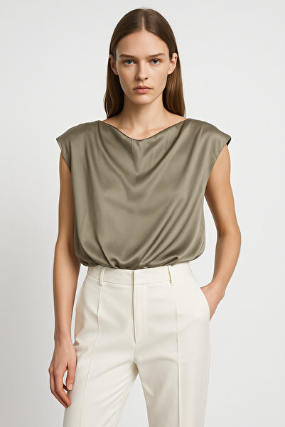 Flaner feman Saten Bluz