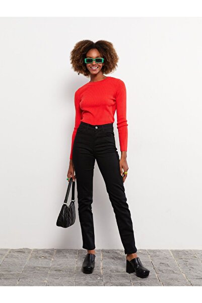 LC Waikiki High Waist Slim Fit Straight Pocket Detailed Women's Rodeo Jean Trousers