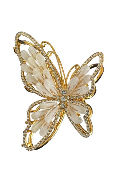 TAKIŞTIR Μεταλλική πόρπη με φιγούρα πεταλούδας σε χρυσό χρώμα