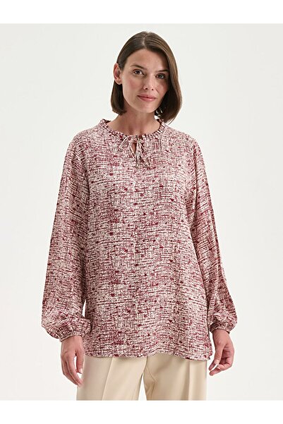 LC Waikiki Lcw Grace Tie Neck Patterned Blouse
