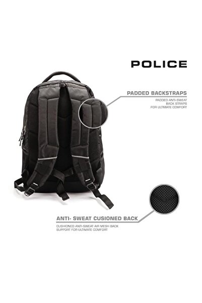 Police Hedge Waterproof laptop/travel backpack, 16 inch, 32 x 18.5 x 47 cm, nylon, black