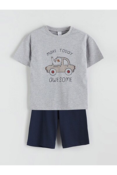 LC Waikiki Lcw Eco Crew Neck Boys' T-Shirt and Shorts