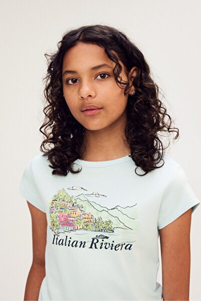 H&M Baskı Motifli ve Pamuklu Tişört