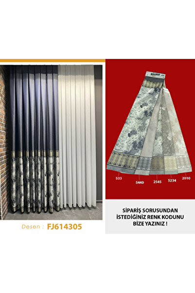 PERDEYERİ Perdele de fundal din jacquard, de înaltă calitate, rezistentă la riduri, 1/3 STRAT, O ALEZĂ - fj614305-5440