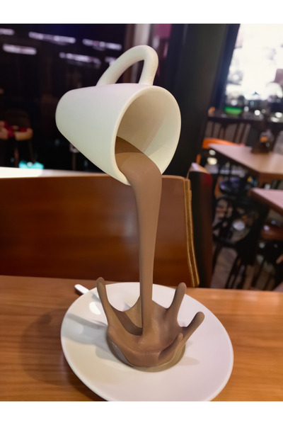 Genel Markalar Uçan Kahve Fincanı Heykeli | 3D Baskı Floating Coffee Cup Scul...