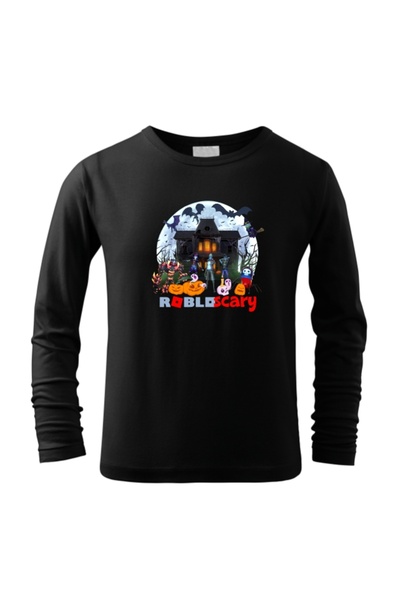 Funny Gift Tricou bluza cu maneca lunga pentru copii Halloween Roblox Scary