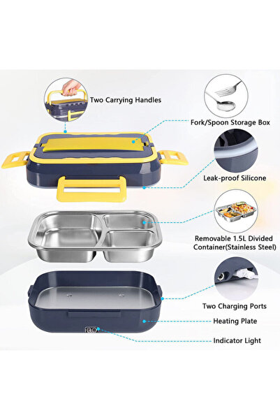 Amir Electric lunch box 1.5L capacity with accessories
