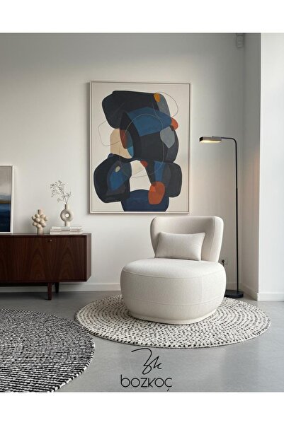 BOZKOÇ Bonybon Yuvarlak Kolsuz Minimal Berjer Tekli Koltuk