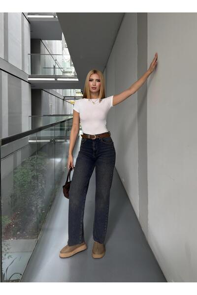 Angel Mia Blugi cu curea Paça croială li, cu nuanță maro