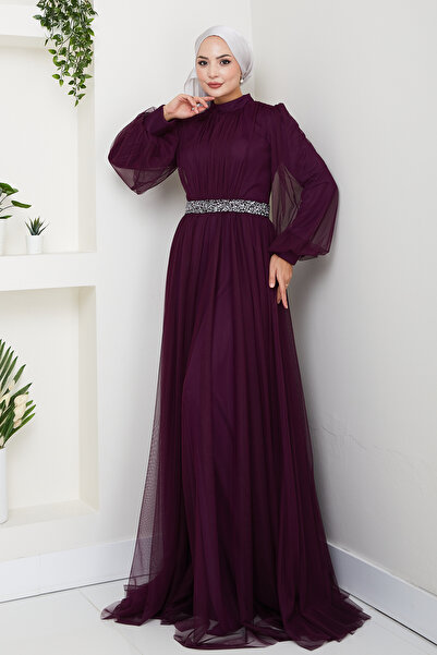 Raika Moda Taş Detaylı Büyük Beden Tesettür Abiye Alya